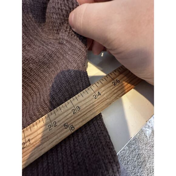 Prana Small Womens Sweater Tunic Cowl Drawstring Neck Wool Blend Brown K10-15 - Picture 8 of 11